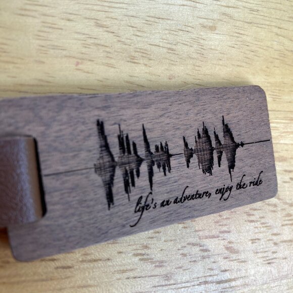 Life's An Adventure, Enjoy The Ride Soundwave Wooden Keychain - Picture 2 of 4